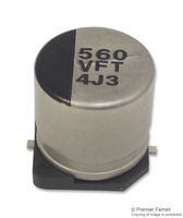 PANASONIC EEEFT1V561AP SMD Aluminium Electrolytic Capacitor, Radial Can - SMD, 560 µF, 35 V, 0.06 ohm