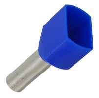 JST / JAPAN SOLDERLESS TERMINALS TWE2.5-10 Wire Ferrule, Twin Entry, Twin Wire, 14 AWG, 2.5 mm², 10 mm, Blue, TWE
