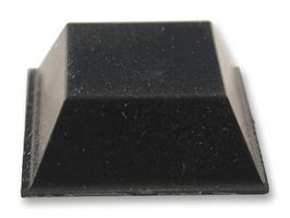 HAMMOND 1421T4 Bumper / Feet, Stick On, Pack 24, Adhesive, 7.6 mm, 20.5 mm, Square, Black