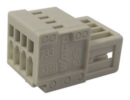 WAGO 733-204. Pluggable Terminal Block, Straight, 2.5 mm, 4 Ways, 28 AWG, 20 AWG, Clamp