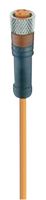 LUMBERG AUTOMATION RKMV 4-07/2 M Sensor Cable, PVC, M8 Receptacle, Free End, 4 Positions, 2 m, 6.6 ft, RKMV Series
