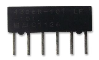 BOURNS 4306R-101-103LF Fixed Network Resistor, 10 kohm, Bussed, 5 Resistors, SIP, PC Pin, ± 2%