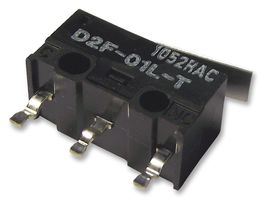 OMRON ELECTRONIC COMPONENTS D2F01LT Microswitch, Miniature, Lever, SPDT, Solder, 100 mA, 30 V