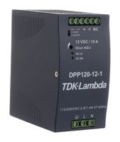 TDK-LAMBDA DPP120-12-1 AC/DC DIN Rail Power Supply (PSU), ITE, 1 Output, 120 W, 12 VDC, 10 A