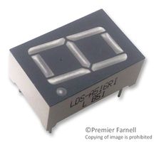 LUMEX LDS-A516RI 7 Segment LED Display, Red, 10 mA, 1.8 V, 12 mcd, 1, 14.2 mm