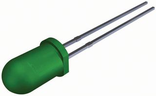 LUMEX SSL-LX5093GD LED, QuasarBrite, Green, Through Hole, T-1 3/4 (5mm), 20 mA, 2.2 V, 565 nm