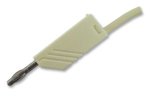 HIRSCHMANN TEST AND MEASUREMENT 934063107 Test Lead, 4mm Banana Plug to 4mm Banana Plug, White, 60 V, 32 A, 1 m