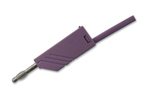 HIRSCHMANN TEST AND MEASUREMENT 934063109 Test Lead, 4mm Banana Plug to 4mm Banana Plug, Violet, 60 V, 32 A, 1 m