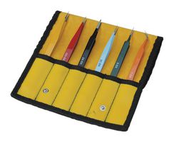 AVEN 18480EZ Tweezers Set, 6 Piece, E-Z Pik, with Pouch