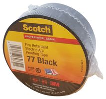3M 77 38MM Electrical Insulation Tape, Polyester Film, Black, 38.1 mm x 6.1 m