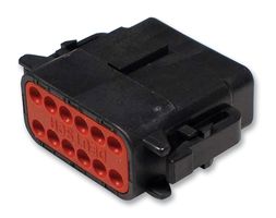 TE CONNECTIVITY - DEUTSCH DTM06-12SB Automotive Connector Housing, B Key, DTM Series, Plug, 12 Ways, DT Series Socket Contacts