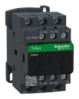 SCHNEIDER ELECTRIC LC1D09R7 Contactor, LC1D, 9 A, DIN Rail, 600 VAC, 3PST-NO, 3 Pole, 7.5 hp
