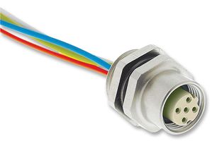 HARTING 21 03 371 2403 Sensor Cable, M12 Receptacle, Free End, 4 Positions, 500 mm, 19.6 "