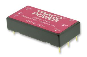 TRACO POWER TEN 50-2413 Isolated Through Hole DC/DC Converter, ITE, DIP, 2:1, 50 W, 1 Output, 15 V