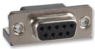NORCOMP 182-009-213R561 D Sub Connector, Right Angle, DB9, Standard, Receptacle, 182 Series, 9 Contacts, DE, Solder