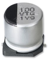 PANASONIC EEETG1C101P SMD Aluminium Electrolytic Capacitor, Radial Can - SMD, 100 µF, 16 V, 0.5 ohm, 2000 hours @ 125°C