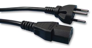 VOLEX X-525583A-SEV Mains Power Cord, Mains Plug, Switzerland to IEC 60320 C13, 2.5 m, 10 A, 250 VAC, Black