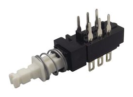 C&K COMPONENTS F2UEE Pushbutton Switch, F Series, DPDT, Plunger, White