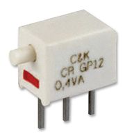 C&K COMPONENTS GP12MCBE Pushbutton Switch, GP Series, SPDT, On-(On), Plunger, White