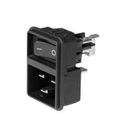 SCHURTER EC11.0021.301.21 Un-Filtered IEC Power Entry Module, IEC C20, General Purpose, 16 A, 250 VAC, 2-Pole Switch