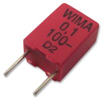 WIMA MKP2D031001F00KSSD General Purpose Film Capacitor, Metallized PP, Radial Box - 2 Pin, 0.1 µF, ± 10%, 63 V, 100 V