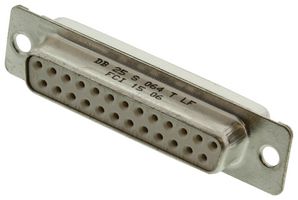 AMPHENOL COMMUNICATIONS SOLUTIONS DB25S064TLF D Sub Connector, DB25, Standard, Receptacle, FCI D, 25 Contacts, DB, Solder Cup
