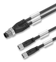 WEIDMULLER SAIL-ZW-M8BG-3-3.0U Sensor Cable, M12 Plug, M12 Receptacle, 3 Positions