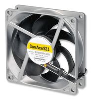SANYO DENKI 9LG0912P4S001 DC Axial Fan, 12 V, Square, 92 mm, 25 mm, Ball Bearing, 59.7 CFM