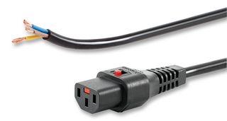 TE CONNECTIVITY - SCHAFFNER IL13-SE-H05-3100-200 Mains Power Cord, IEC 60320 C13 to Free End, 2 m, 10 A, 250 VAC, Black, IL13 Series