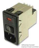 CORCOM - TE CONNECTIVITY PS0S0DSXB=C1265 Filtered IEC Power Entry Module, IEC C14, Medical, 10 A, 250 VAC, 2-Pole Switch