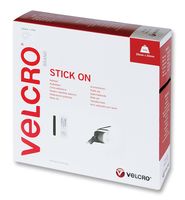 VELCRO VEL-EC60220 Tape, Hook and Loop, Hook and Loop, Roll, Black, 20 mm x 10 m