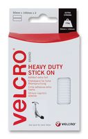 VELCRO VEL-EC60240 Tape, Hook and Loop, Hook and Loop, Rectangle, White, 50 mm x 100 mm