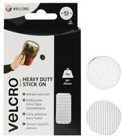 VELCRO VEL-EC60249 Tape, Hook and Loop, Hook and Loop, Circle, White, 45 mm