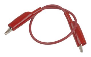 POMONA AL-B-12-2 Test Lead, Crocodile Clip to Crocodile Clip, Red, 60 V, 5 A, 304.8 mm