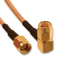 AMPHENOL RF 135103-03-M0.25 RF / Coaxial Cable Assembly, 9.84 ", 250 mm, RG316, SMA Right Angle Plug, SMA Straight Plug, 50 ohm