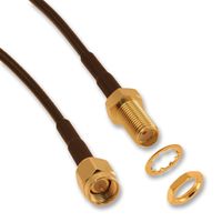 AMPHENOL RF 135110-02-M0.50 RF / Coaxial Cable Assembly, 19.69 ", 500 mm, RG174/U, SMA Straight Plug, SMA Bulkhead Jack, 50 ohm