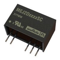 MURATA POWER SOLUTIONS MEJ2D0509SC Isolated Through Hole DC/DC Converter, Medical, SIP, 1:1, 2 W, 2 Output, 9 V