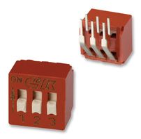 C&K COMPONENTS BD03AV DIP / SIP Switch, 3 Circuits, Raised Slide, Through Hole, SPST, 5 V, 100 mA