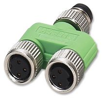 PHOENIX CONTACT 1696183 Sensor Splitter, Y - Style, Cable Mount, 4 Position M8 Plug, 2 x 3 Position M8 Receptacle