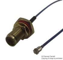 MULTICOMP PRO MC000824 RF Coaxial Cable Assembly, Blue 1.37mm, IP67 SMA B/H Jack U.F.L. Plug, 100mm