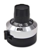 BOURNS H-516-6M Turns Counting Dial, 15 Turns, 6 mm, Satin Chrome, H516 Series