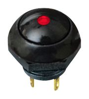 OTTO CONTROLS LP9-31231F22 Industrial Pushbutton Switch, IP68S, LP9 Series, 12.8 mm, SPDT-DB, Momentary, Flush, Black