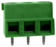 CAMDENBOSS CTB0502/3 Wire-To-Board Terminal Block, Low Profile Rising Clamp, 5 mm, 3 Ways, 22 AWG, 12 AWG, 3.3 mm²