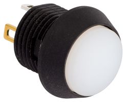 EOZ FL13DRB5 Industrial Pushbutton Switch, FL Series, 13.5 mm, SPST-NO, Momentary, Round Domed, White