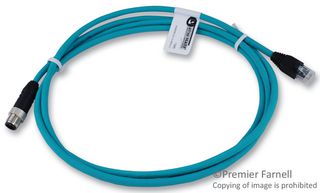 LUMBERG AUTOMATION 0985 706 103/2M Sensor Cable, EtherNet/IP, M12 Plug, RJ45 Plug, 4 Positions, 2 m, 6.6 ft