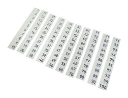 OMRON INDUSTRIAL AUTOMATION XW5Z-S4.0LB-1-100 Label, XW5Z Series, S4.0, 1 to 100, XW5T & XW5G Series DIN Rail Terminal Blocks