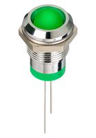 APEM Q12P6CXXG02 LED Panel Mount Indicator, Green, 2 VDC, 12 mm, 20 mA, 60 mcd