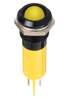 APEM Q12P1BXXHY24E LED Panel Mount Indicator, Yellow, 24 VDC, 12 mm, 20 mA, 1.6 cd, IP67