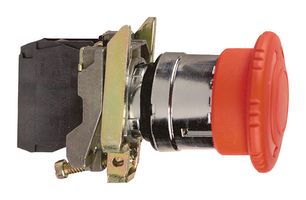 SCHNEIDER ELECTRIC XB4BS8445 Emergency Stop Switch, SPST-NO, SPST-NC, Turn to Release, Screw Clamp, 1.2 A, 600 V