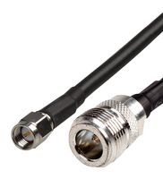 SIRETTA ASMN500A058L13 RF / Coaxial Cable Assembly, PVC, 16.4 ft, 5 m, RG58, SMA Straight Plug, N Type Straight Socket